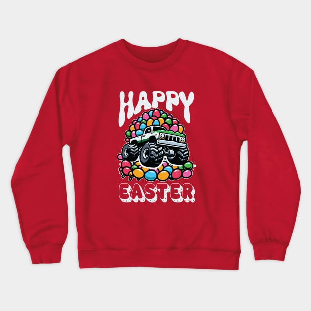 Happy Easter Monster Truck Crewneck Sweatshirt by hippohost
